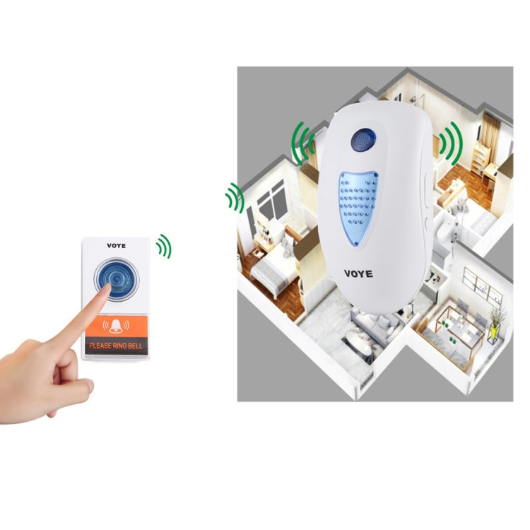 VOYE V003A Home Music Remote Control Wireless Doorbell with 38 Polyphony Sounds, US Plug, V003A VOYE V003A Home Music Remote Control Wireless Doorbell with 38 Polyphony Sounds, US Plug, V003A